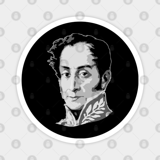 Simon Bolivar Black and White Magnet by Nerd_art